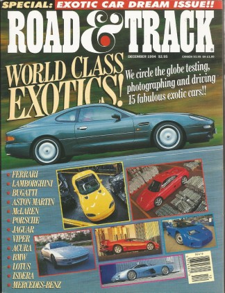 ROAD & TRACK 1994 DEC - DIABLO, 456GT, DB7, DRM/Z28